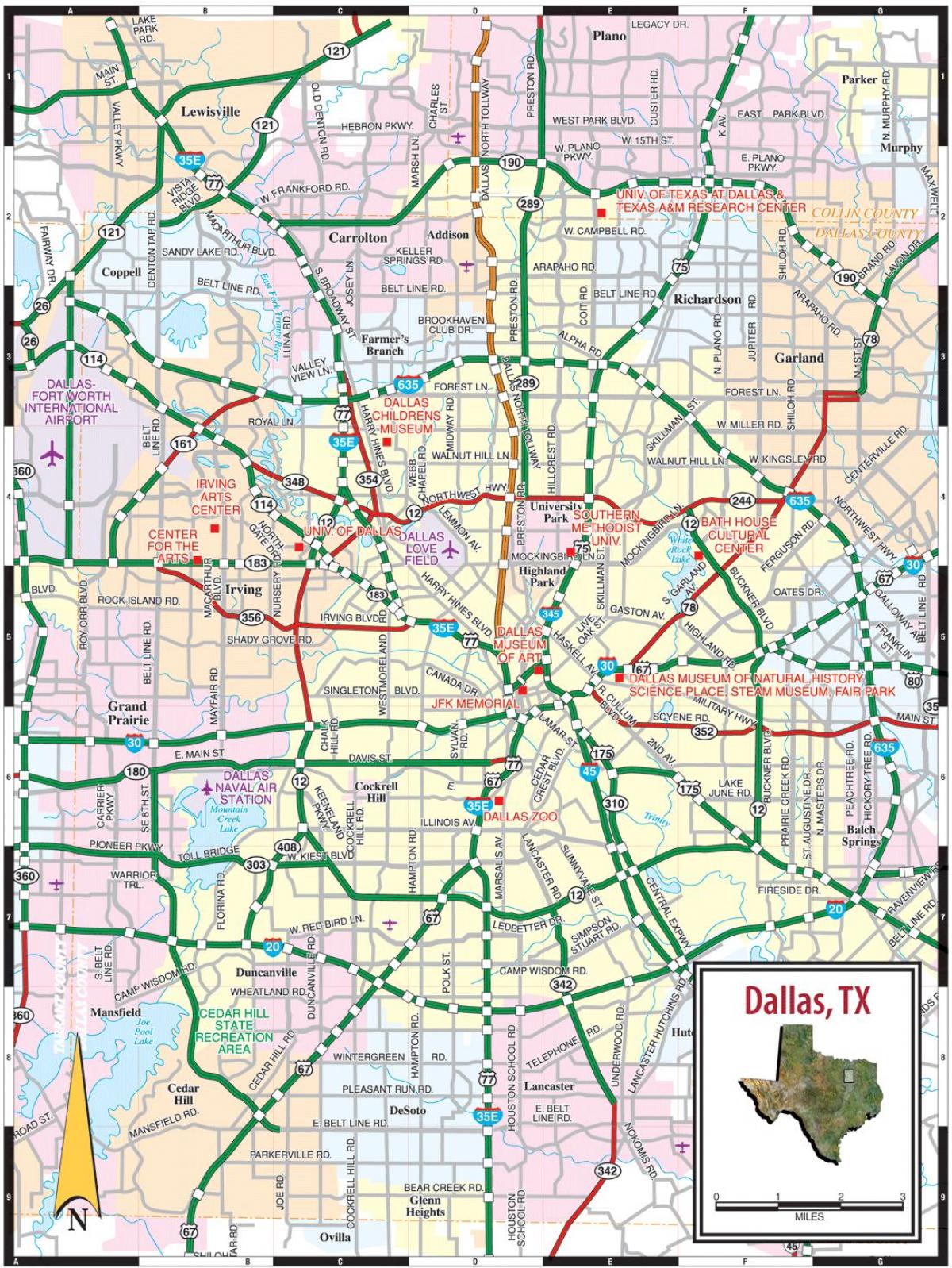 miasto Dallas mapie