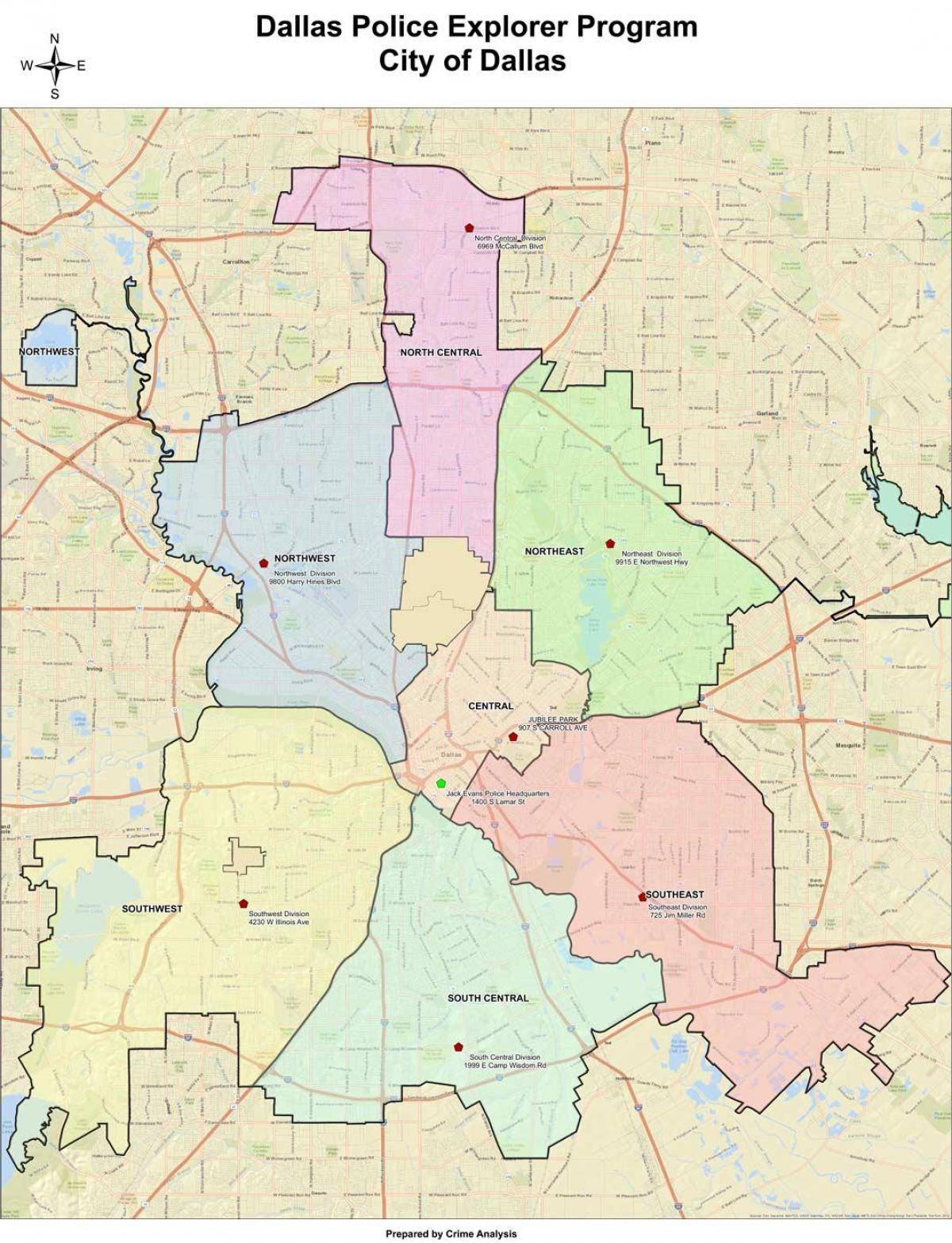 Powierzchnia mapie Dallas