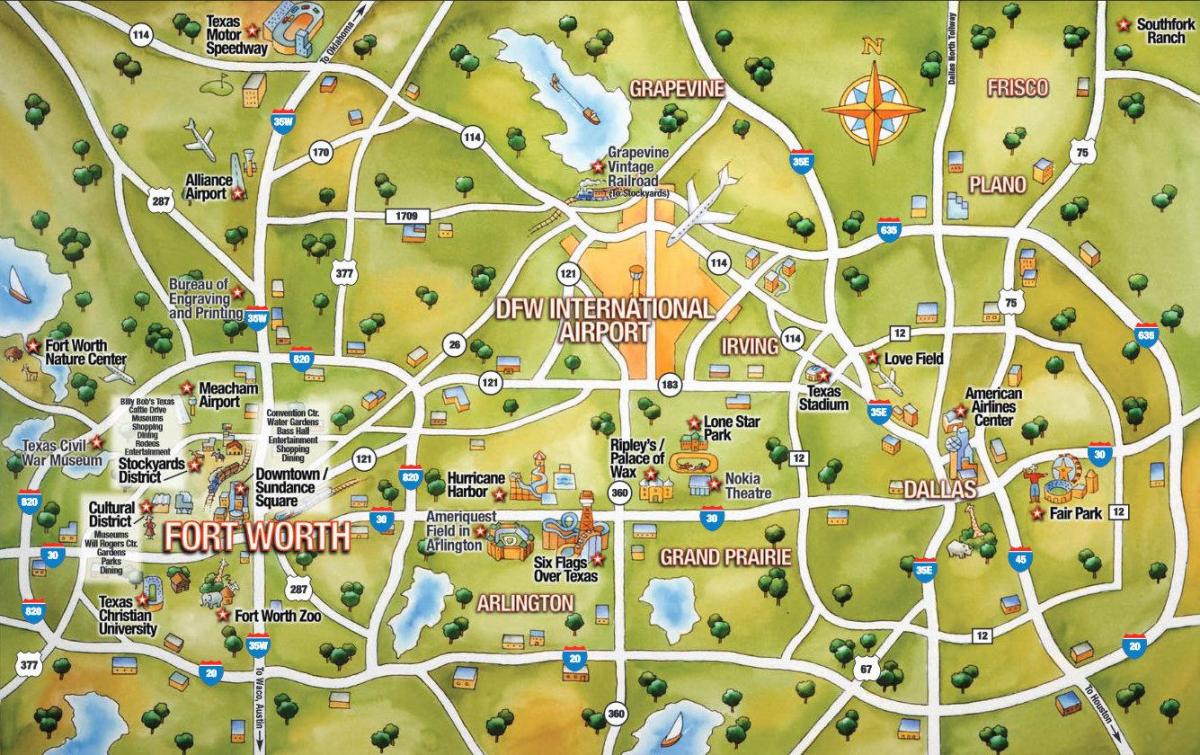 Miasto Dallas mapie