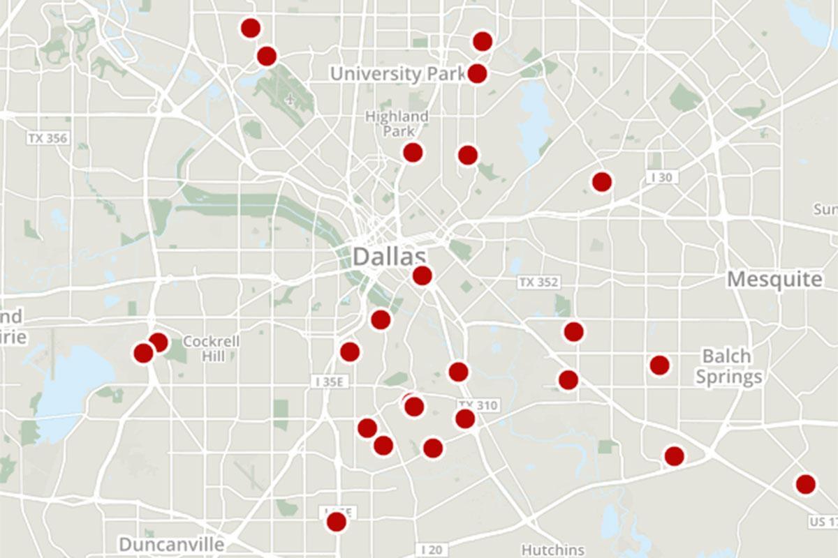 Mapa przestępczości Dallas