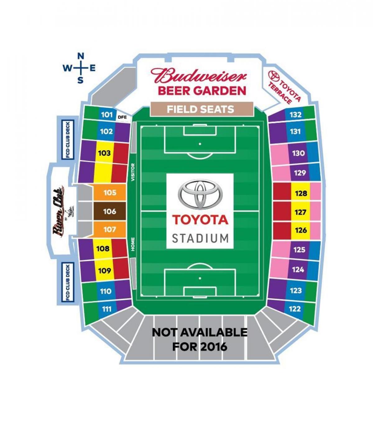 mapa Toyota stadion Dallas