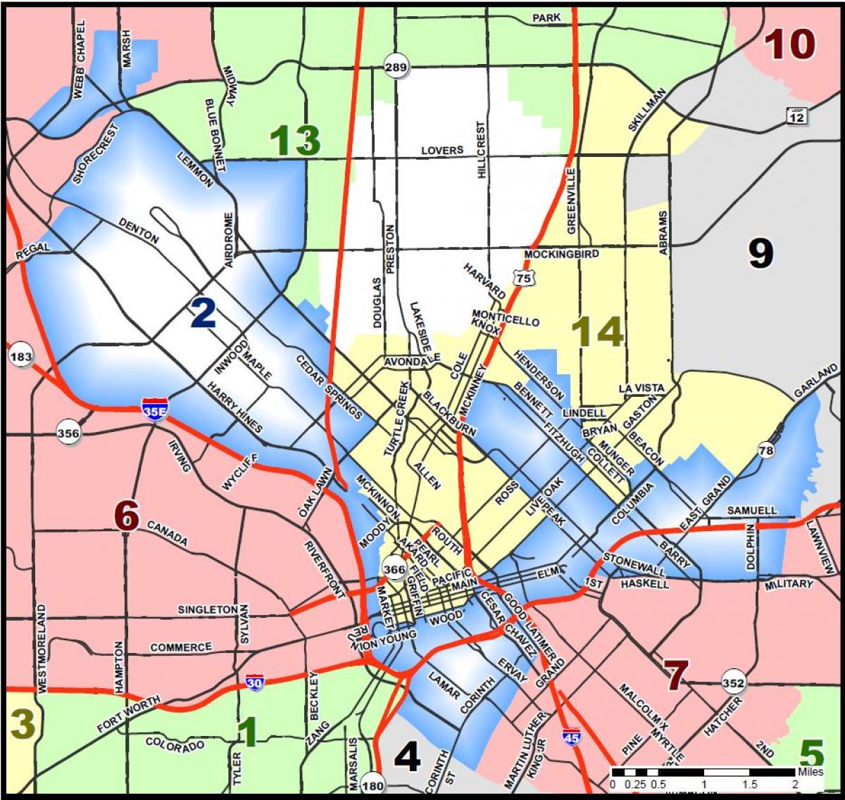 miasto Dallas zagospodarowania przestrzennego mapie