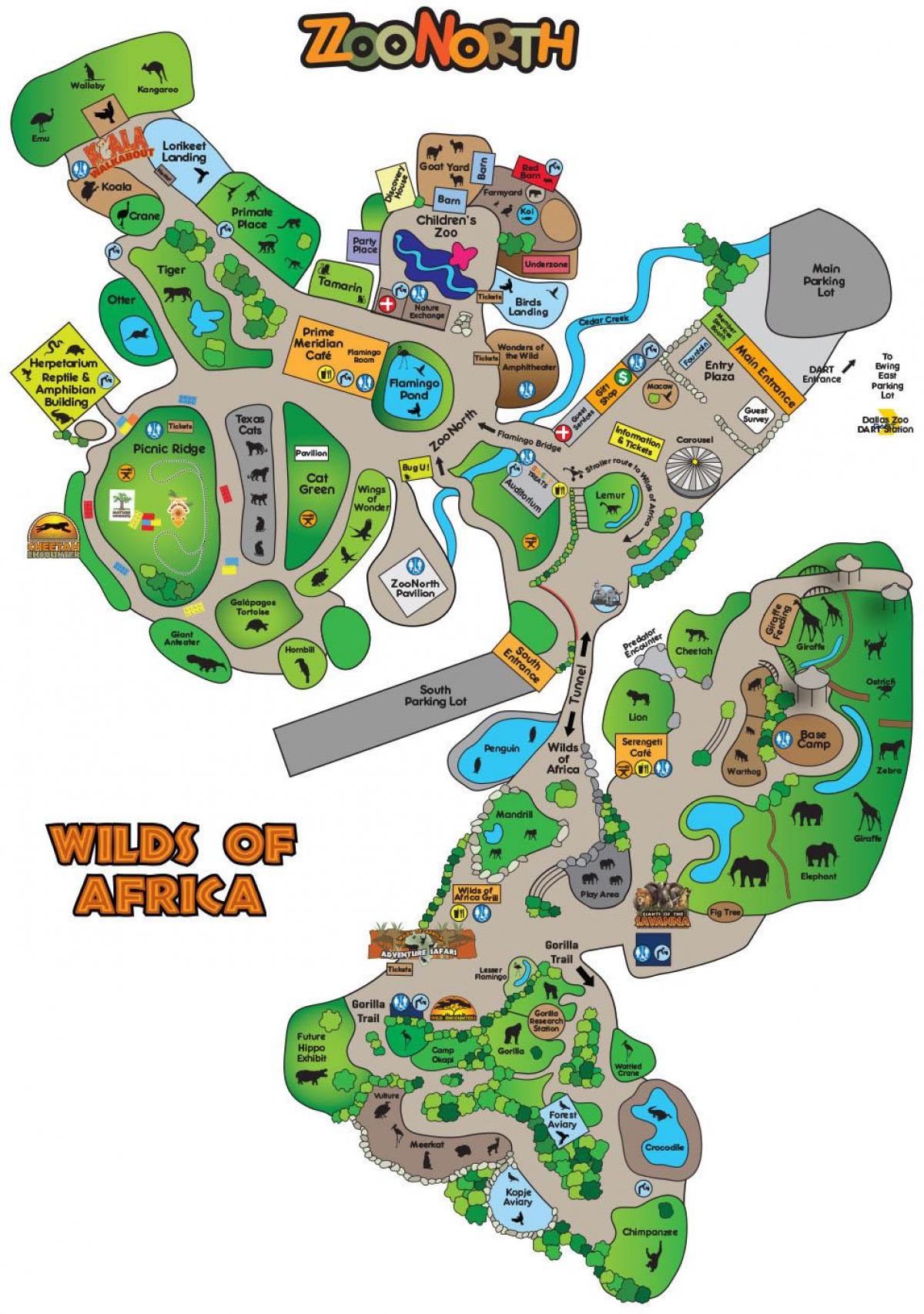 mapa Dallas zoo