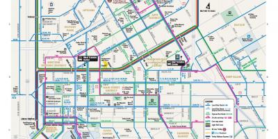 Linie autobusowe Dallas mapie