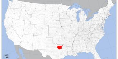 Dallas na mapie USA