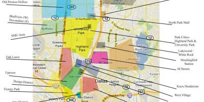 Mapa okolic Dallas