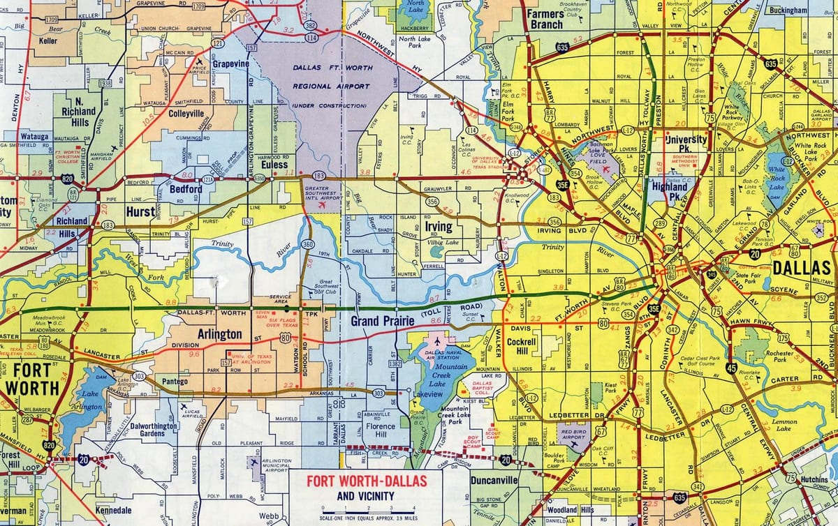 mapa dróg Dallas