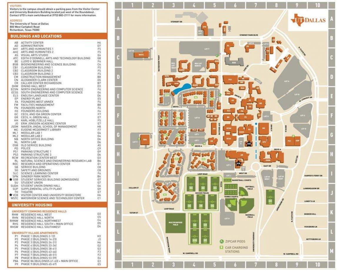 uniwersytet Teksasu w Dallas mapie