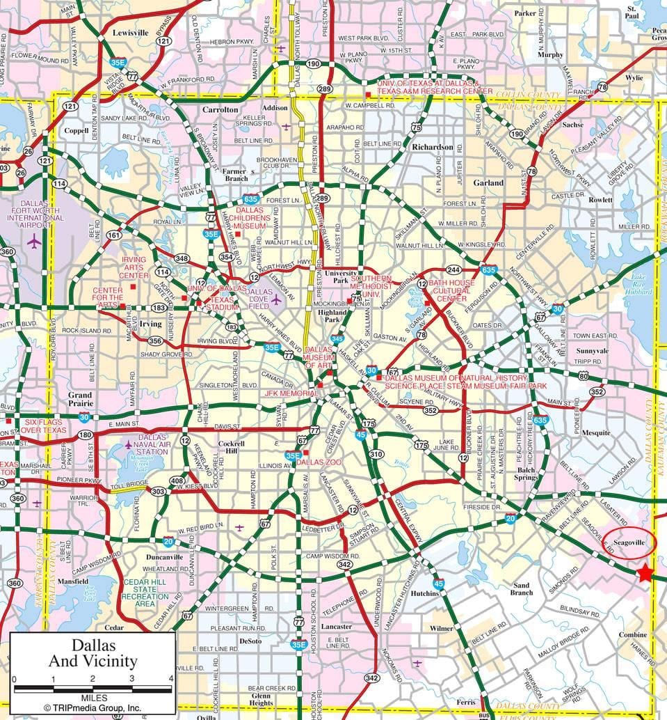 Miasto Dallas mapie