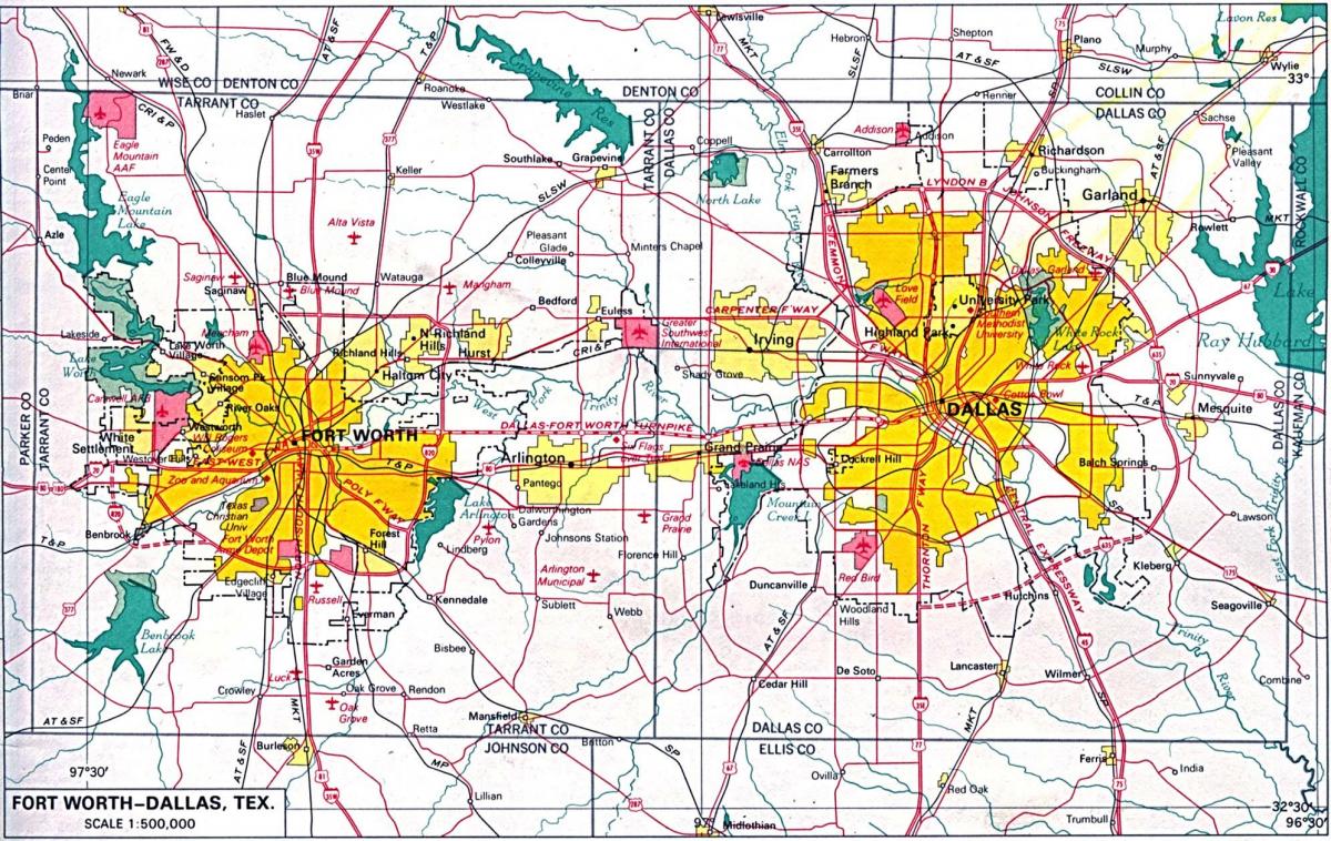 mapa Północnej Dallas