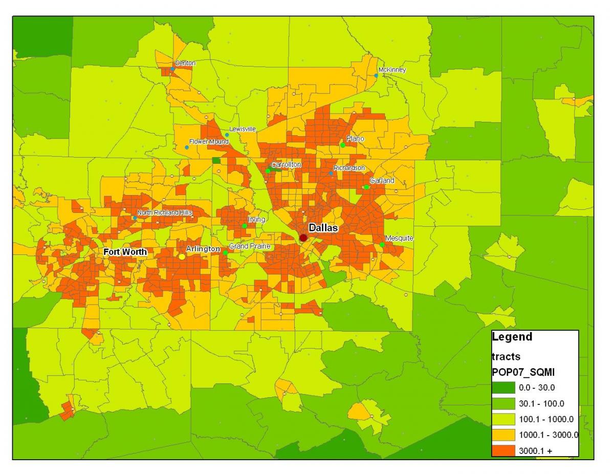 mapa Dallas the metroplex