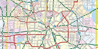 Miasto Dallas mapie
