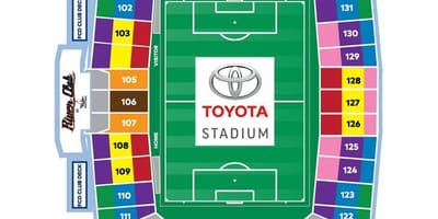 Mapa Toyota stadion Dallas