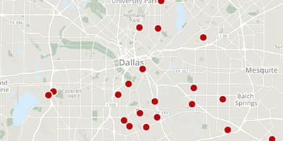 Mapa przestępczości Dallas
